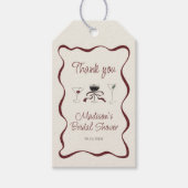 Hand getrokken cocktails Wavy Lijst Vrijgezellenfe Cadeaulabel (Voorkant)