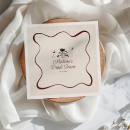 Hand getrokken cocktails Wavy Lijst Vrijgezellenfe Servet