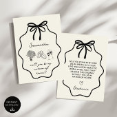 Hand Getrokken Coquette Bow Matron of Honor Voorst Kaart