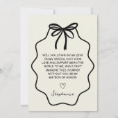 Hand Getrokken Coquette Bow Matron of Honor Voorst Kaart (Achterkant)