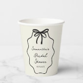 Hand getrokken Coquette Bow Vrijgezellenfeest Papieren Bekers (Voorkant)