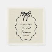 Hand getrokken Coquette Bow Vrijgezellenfeest Servet (Voorkant)