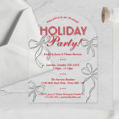 Hand getrokken Coquette Bows Vakantie Kerstfeest Acryl Uitnodigingen