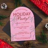 Hand getrokken Coquette Bows Vakantie Kerstfeest Kaart