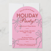 Hand getrokken Coquette Bows Vakantie Kerstfeest Kaart (Voorkant)