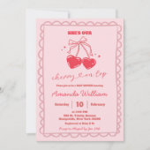 Hand getrokken Coquette Cherry op top Baby shower Kaart (Voorkant)