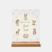 Hand getrokken Coquette lint Woodland Baby shower Acryl Bord (Voorkant)
