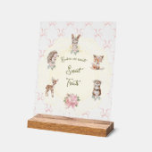 Hand getrokken Coquette lint Woodland Baby shower Acryl Bord (Hoek)