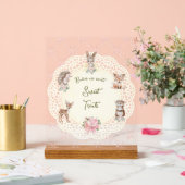 Hand getrokken Coquette lint Woodland Baby shower Acryl Bord (Huwelijk)