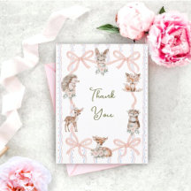 Hand getrokken Coquette lint Woodland Baby shower