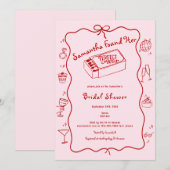 Hand getrokken Coquette Perfect Match Vrijgezellen Kaart (Voorkant / Achterkant)