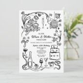 Hand getrokken Coquette Wiser en Hotter Verjaardag Kaart (Staand voorkant)