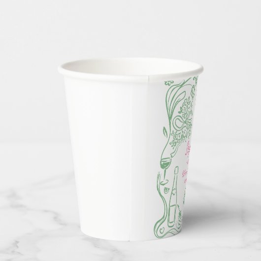 Hand getrokken Coquette Wiser en Hotter Verjaardag Papieren Bekers (Rechts)