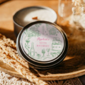 Hand getrokken Coquette Wiser en Hotter Verjaardag Ronde Sticker