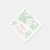 Hand getrokken Coquette Wiser en Hotter Verjaardag Servet (Hoek)