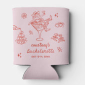 Hand getrokken Cowgirl Bachelorette Weekend Blikjeskoeler (Achterkant)