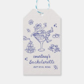 Hand getrokken Cowgirl Bachelorette Weekend Cadeaulabel (Achterkant)