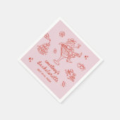 Hand getrokken Cowgirl Bachelorette Weekend Servet (Hoek)