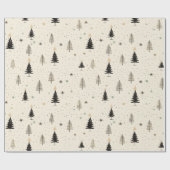 Hand getrokken crème dennenboom cadeaupapier (Vlak)