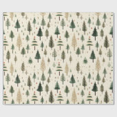 Hand getrokken crème dennenboom cadeaupapier (Vlak)