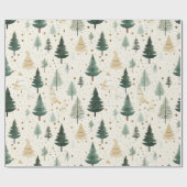 Hand getrokken crème dennenboom cadeaupapier (Vlak)