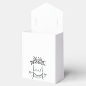 Hand getrokken Crest Zwart Wit Trouwgunstbox Bedankdoosjes (Geopend)