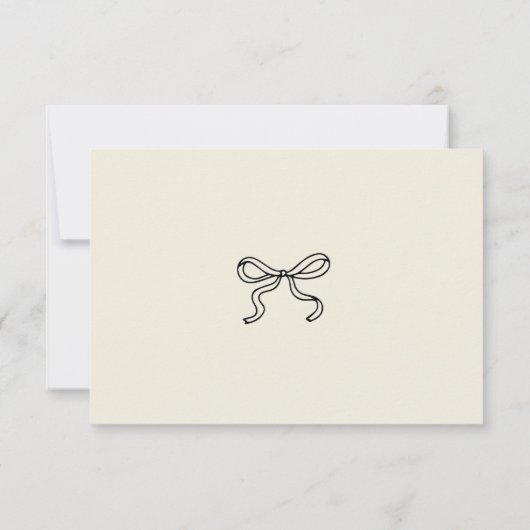 Hand getrokken Cupido bruiloft details behuizing k RSVP Kaartje (Achterkant)