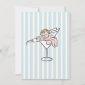 Hand getrokken cupido champagne Baby shower Kaart (Achterkant)