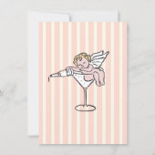 Hand getrokken cupido champagne Baby shower Kaart (Achterkant)