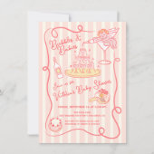 Hand getrokken cupido champagne Baby shower Kaart (Voorkant)