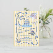 Hand getrokken cupido champagne Baby shower Kaart (Staand voorkant)