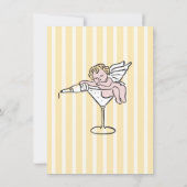 Hand getrokken cupido champagne Baby shower Kaart (Achterkant)