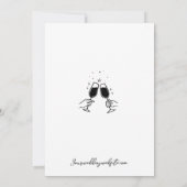 Hand getrokken Curvy Whimsical Zwart-wit bruiloft Kaart (Achterkant)