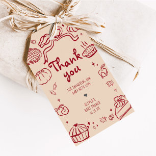 Hand getrokken Cutie Pie Herfst Baby shower Favori Cadeaulabel