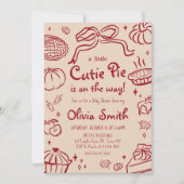 Hand getrokken Cutie Pie Herfst Baby shower Kaart (Voorkant)