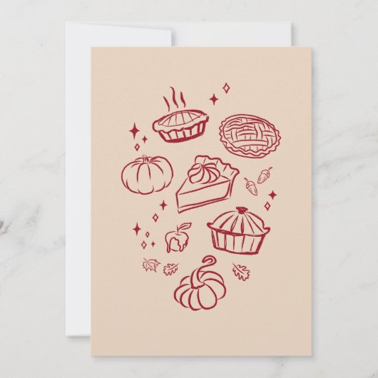 Hand getrokken Cutie Pie Herfst Baby shower Kaart (Achterkant)