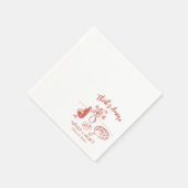 Hand getrokken dat nog meer pizza wijn repetitie d servet (Hoek)