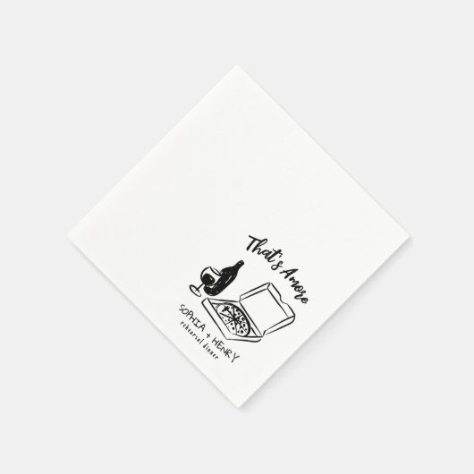 Hand getrokken dat nog meer pizza wijn repetitie d servet (Hoek)