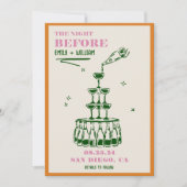 Hand getrokken de avond voor repetitie diner kaart (Voorkant)