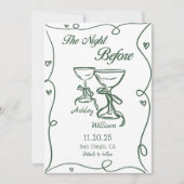 Hand getrokken de avond voor repetitie diner kaart (Voorkant)