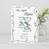 Hand getrokken de avond voor repetitie diner kaart (Staand voorkant)