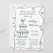 Hand getrokken de avond voor repetitie diner kaart (Achterkant)