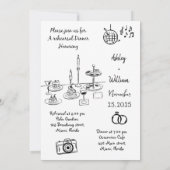 Hand getrokken de avond voor repetitie diner kaart (Achterkant)