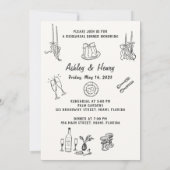 Hand getrokken de avond voor repetitie diner kaart (Achterkant)