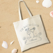 Hand getrokken de Bach Club Coastal Bachelorette Tote Bag