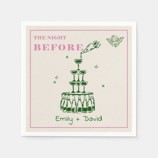 Hand getrokken de nacht voor bruiloft servetten (Voorkant)