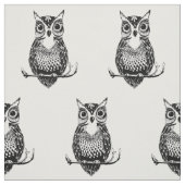 Hand getrokken decoratieve uil stof (Swatch)