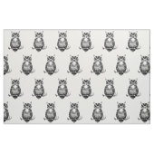 Hand getrokken decoratieve uil stof (Fat Quarter)