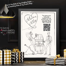 Hand getrokken Deel de Liefde Wishing Well Sign Poster