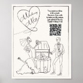 Hand getrokken Deel de Liefde Wishing Well Sign Poster (Voorkant)